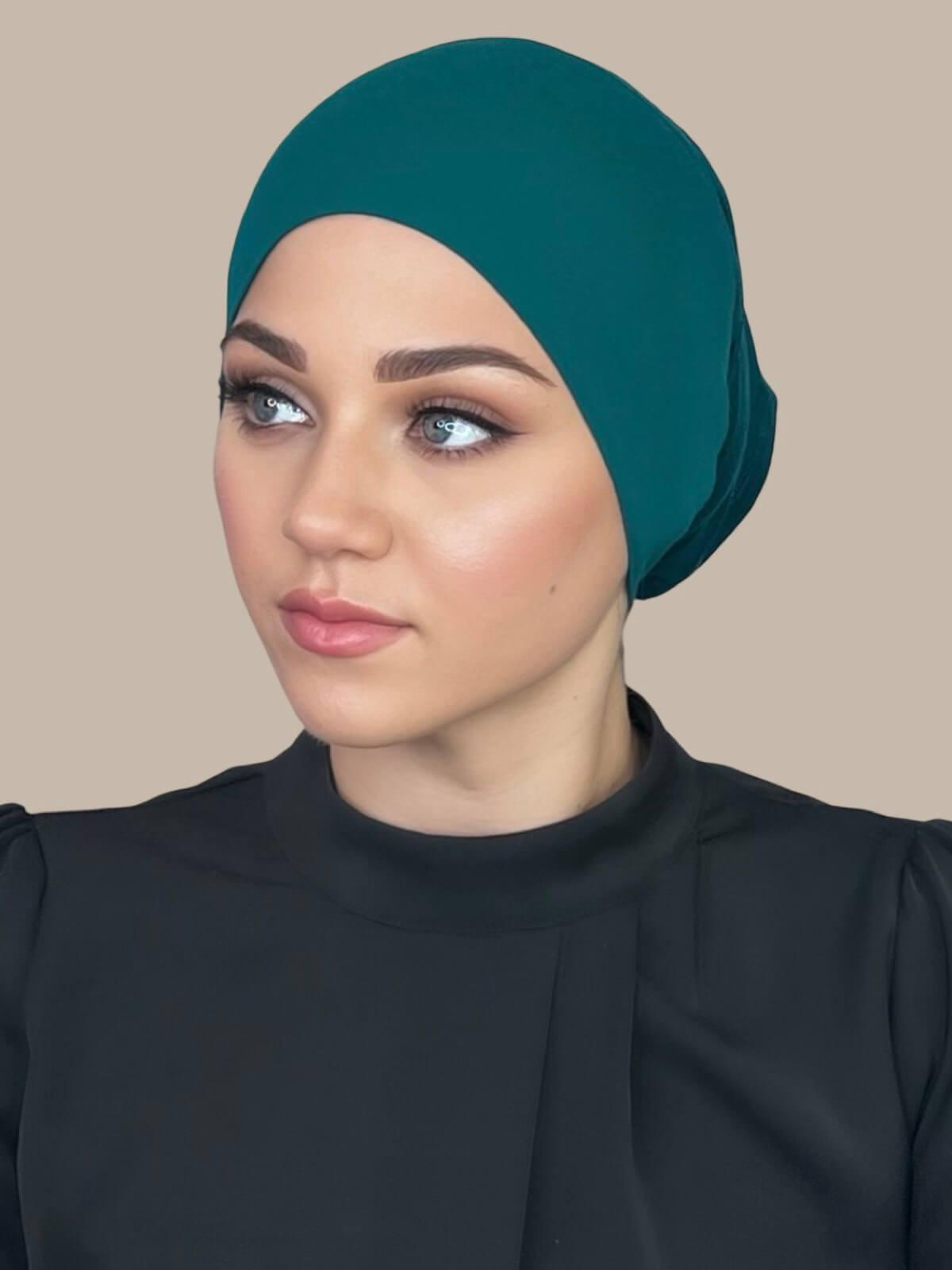 Premium Jersey Underscarf - Soft Stretchable Hijab Liner in Pine Green - Perfect for Daily Wear, Sports & Modest Fashion