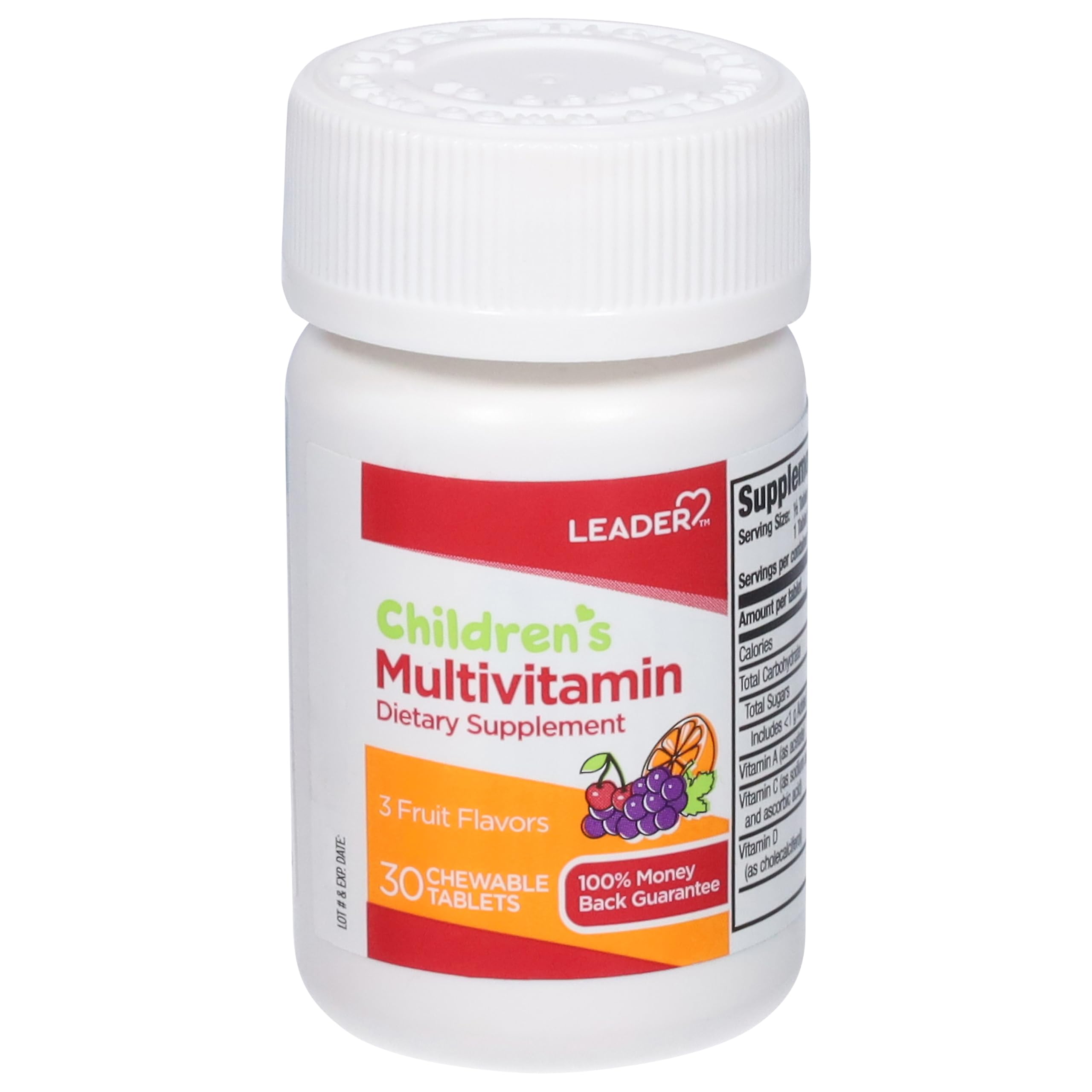 LEADER Kids Chewable Multivitamin Tablets - 30 Count, Fruit Flavor | Immune Support & Daily Nutrition for Children | Perfect for School, Travel & Active Lifestyles