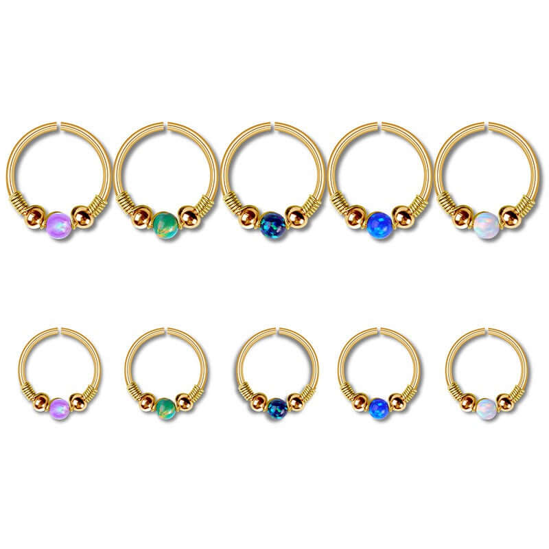 Opal Seamless Fixed Captive Ring - Elegant Body Jewelry for Belly Button, Nose & Ear Piercing | Hypoallergenic Stainless Steel | Perfect for Everyday Wear & Special Occasions