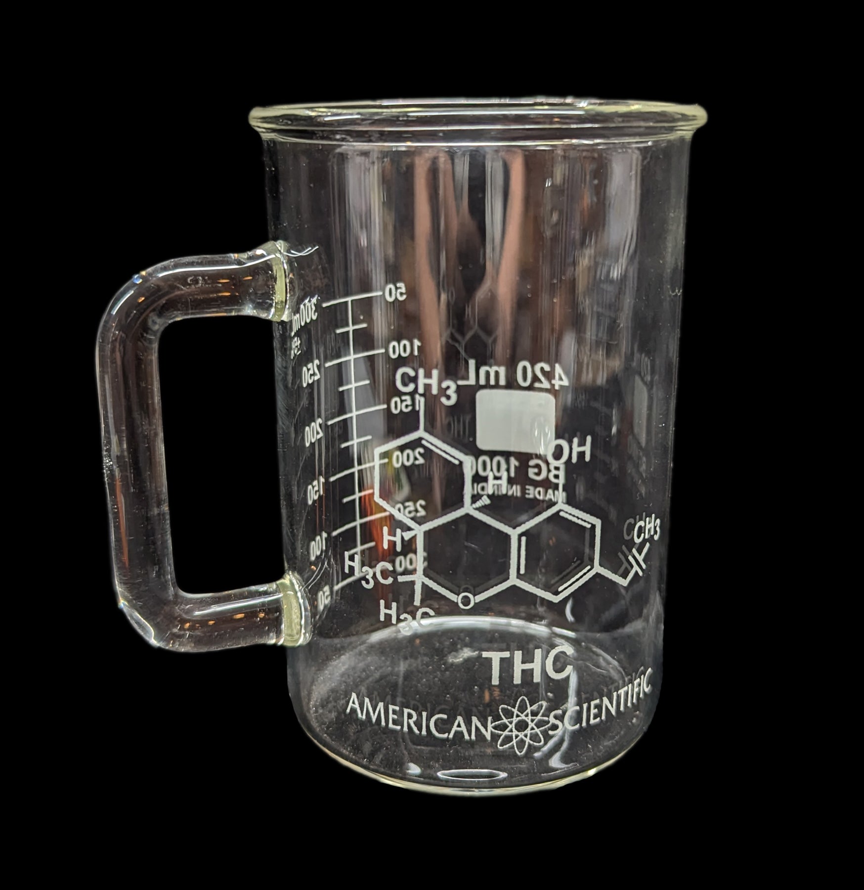 THC Chemical Structure Beaker Mug - Science Lab Glass Coffee Cup for Chemists & Cannabis Enthusiasts - Perfect for Labs, Home Decor & Gifts