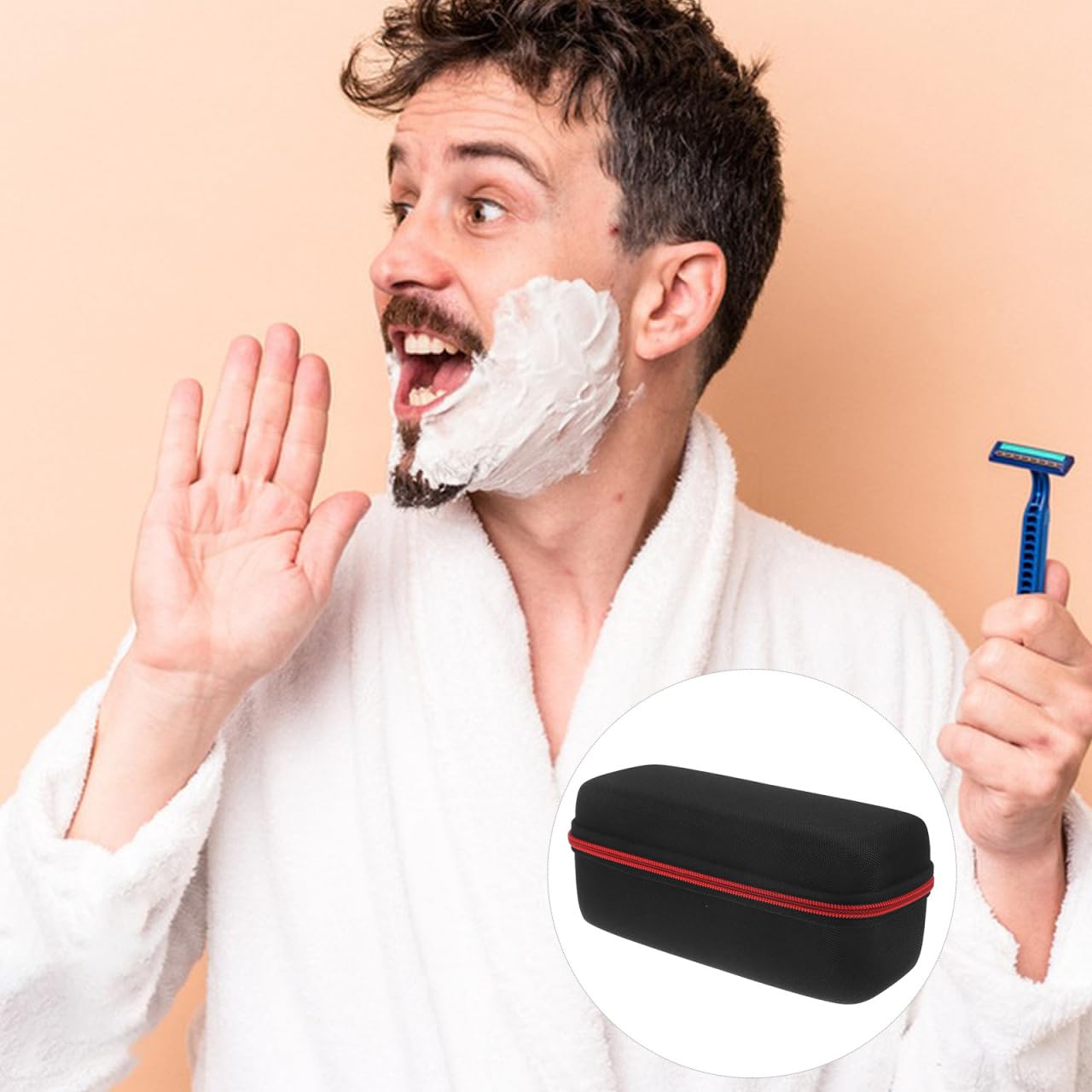 NOLITOY Portable Razor & Trimmer Travel Case - Compact Shaving Kit Organizer for Men | Perfect for Business Trips, Gym Bags & Home Storage