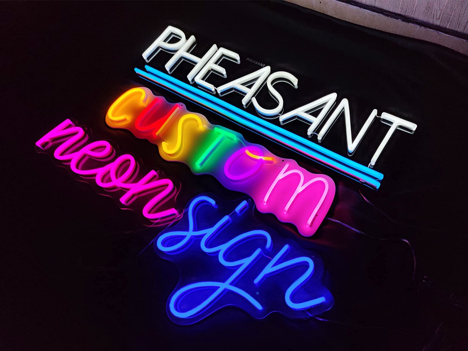 Custom LED Neon Signs - Personalized Handmade Neon Lights for Weddings, Name Gifts, Business Logos, Bars & Home Decor (40 Inches, 3 Lines Text) - Perfect for Bedroom Wall Art, Party Decorations & Business Branding
