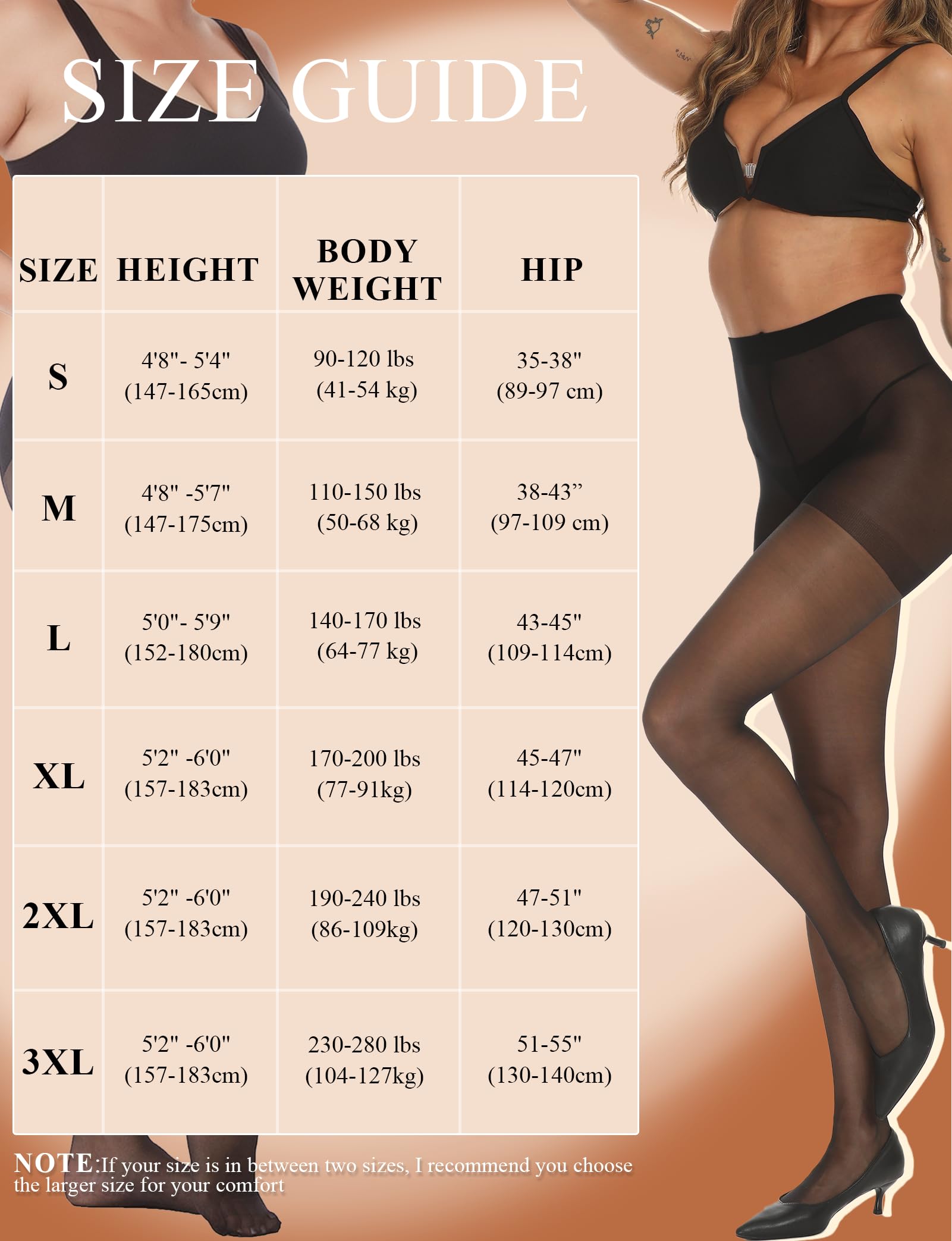 Buauty 2 Pairs Sheer Black Tights for Women - 20D High Waist Pantyhose, Plus Size Nylon Stockings | Comfortable & Stretchy for Office, Party & Everyday Wear