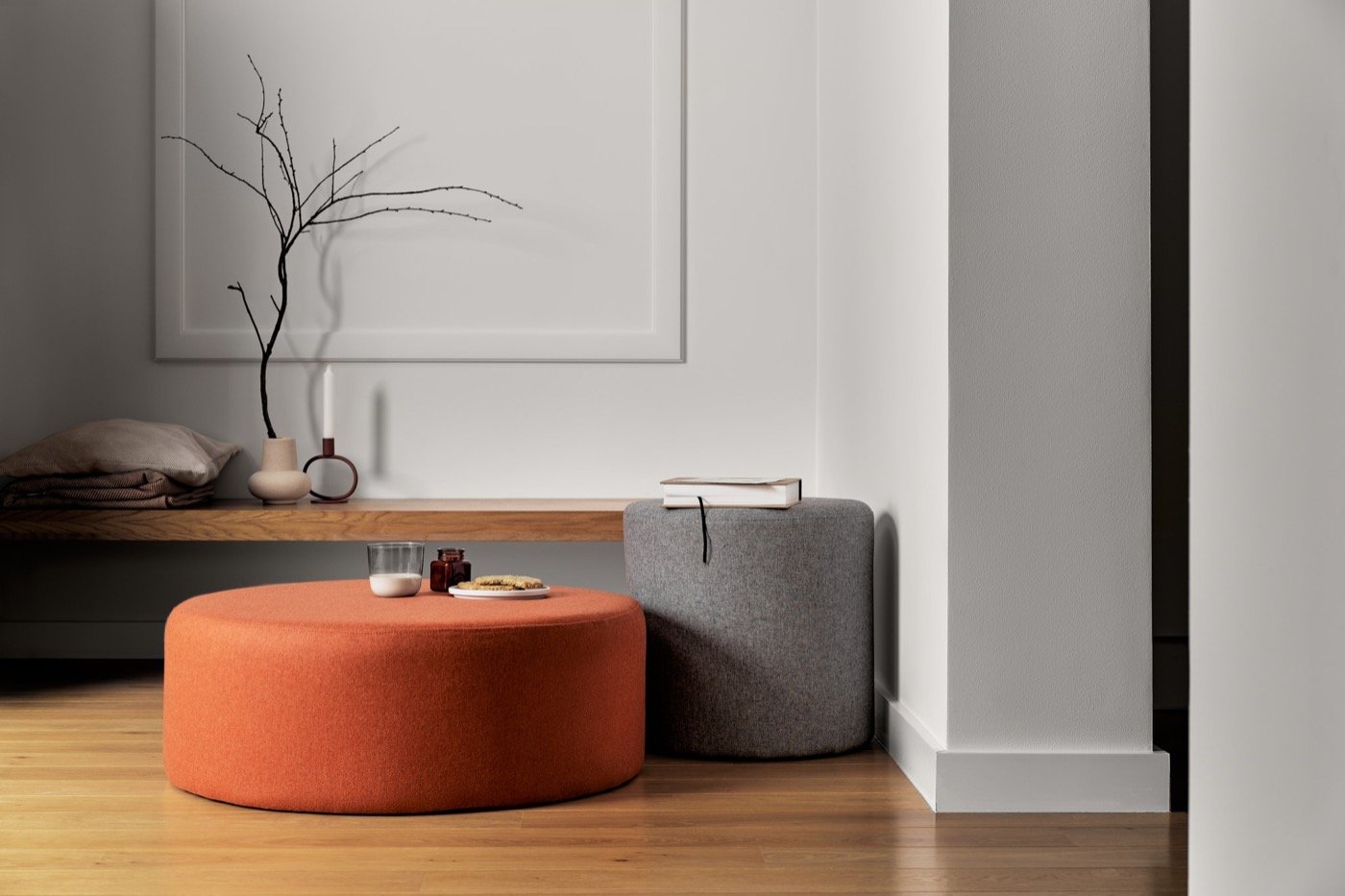 Handmade Folk Pouf Ottoman - Extra Tall Boho Floor Seating for Living Room, Bedroom & Outdoor Use