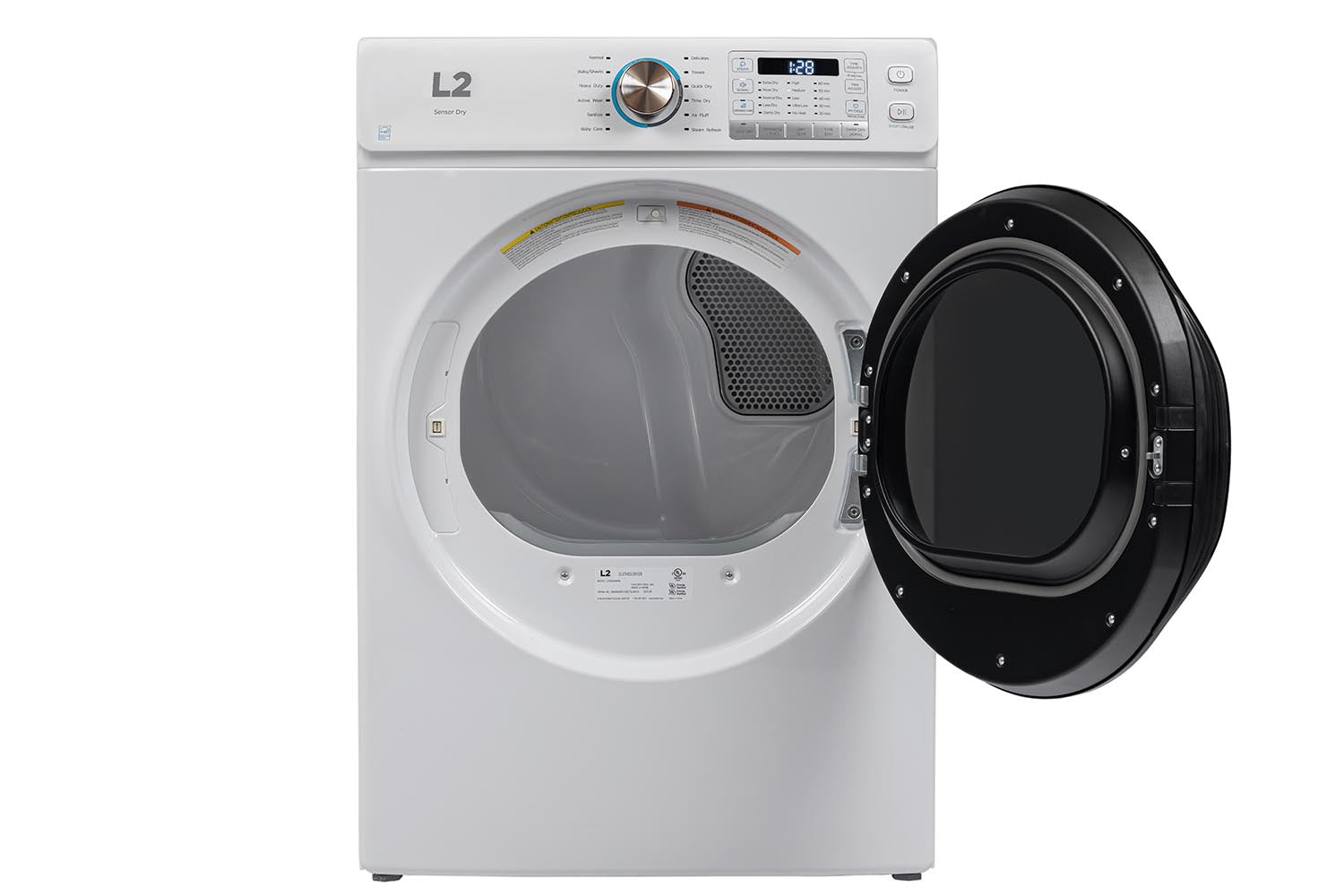 L2 White Electric Dryer (8.0 Cu. Ft) LE52N3AWW - Large Capacity Energy Efficient Clothes Dryer for Home & Laundry Room - Perfect for Families, Apartments & Laundromats