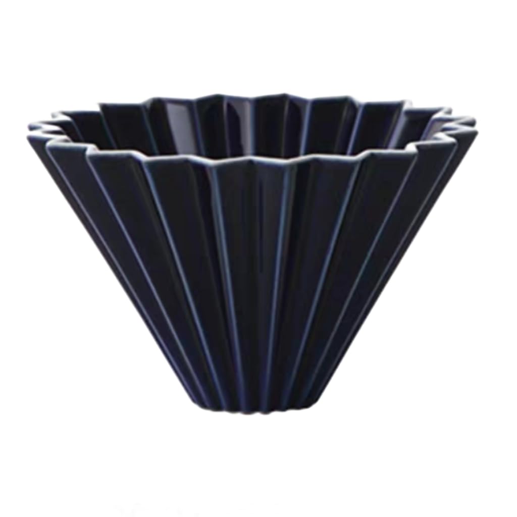 **Origami Ceramic Pour Over Coffee Maker - Manual Non-Electric Coffee Dripper with Reusable Filter, Perfect for Home, Office, Camping & Gifts (Black) | Specialty Brewing for Coffee Lovers**
