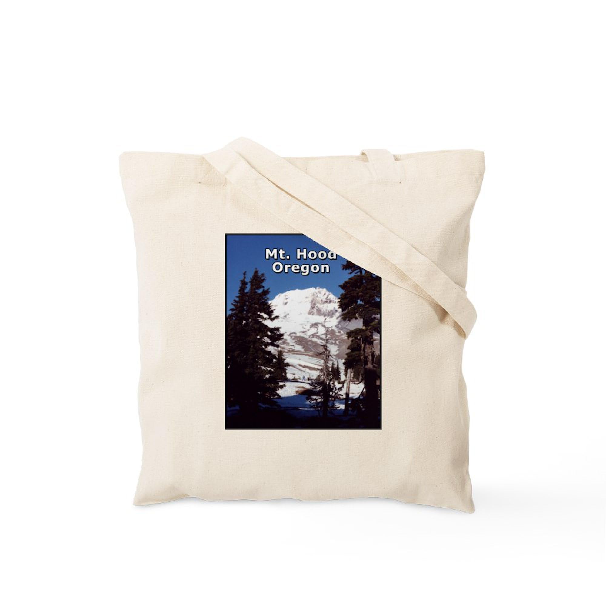 Mt. Hood Oregon Tote Bag - Natural Canvas Reusable Shopping Bag for Groceries, Beach & Travel | Eco-Friendly Carryall