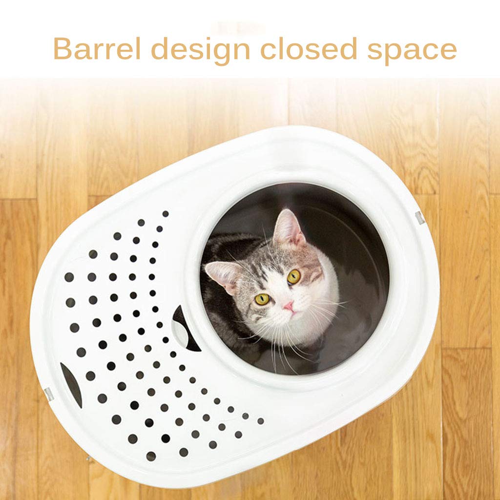 Large Cat Litter Box with Low Entry & Lid - Modern Hidden Litter Box for Big Cats - Includes Cat Litter Scoop - Perfect for Home, Office & Small Spaces