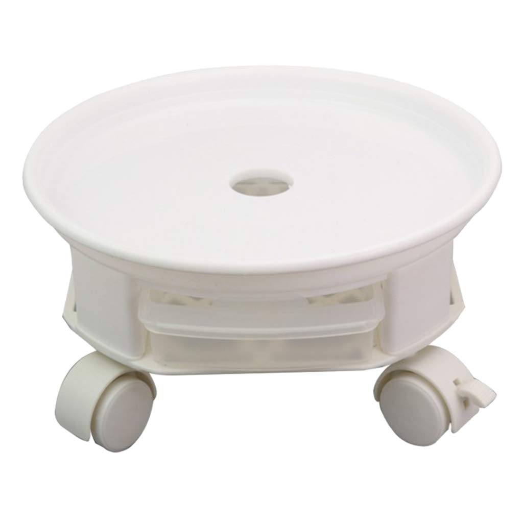 joyMerit Plant Pallet Caddy with Universal Wheels - 27cm White Planter Pot Mover & Dolly Caster for Indoor/Outdoor Gardening, Greenhouse & Nursery Use