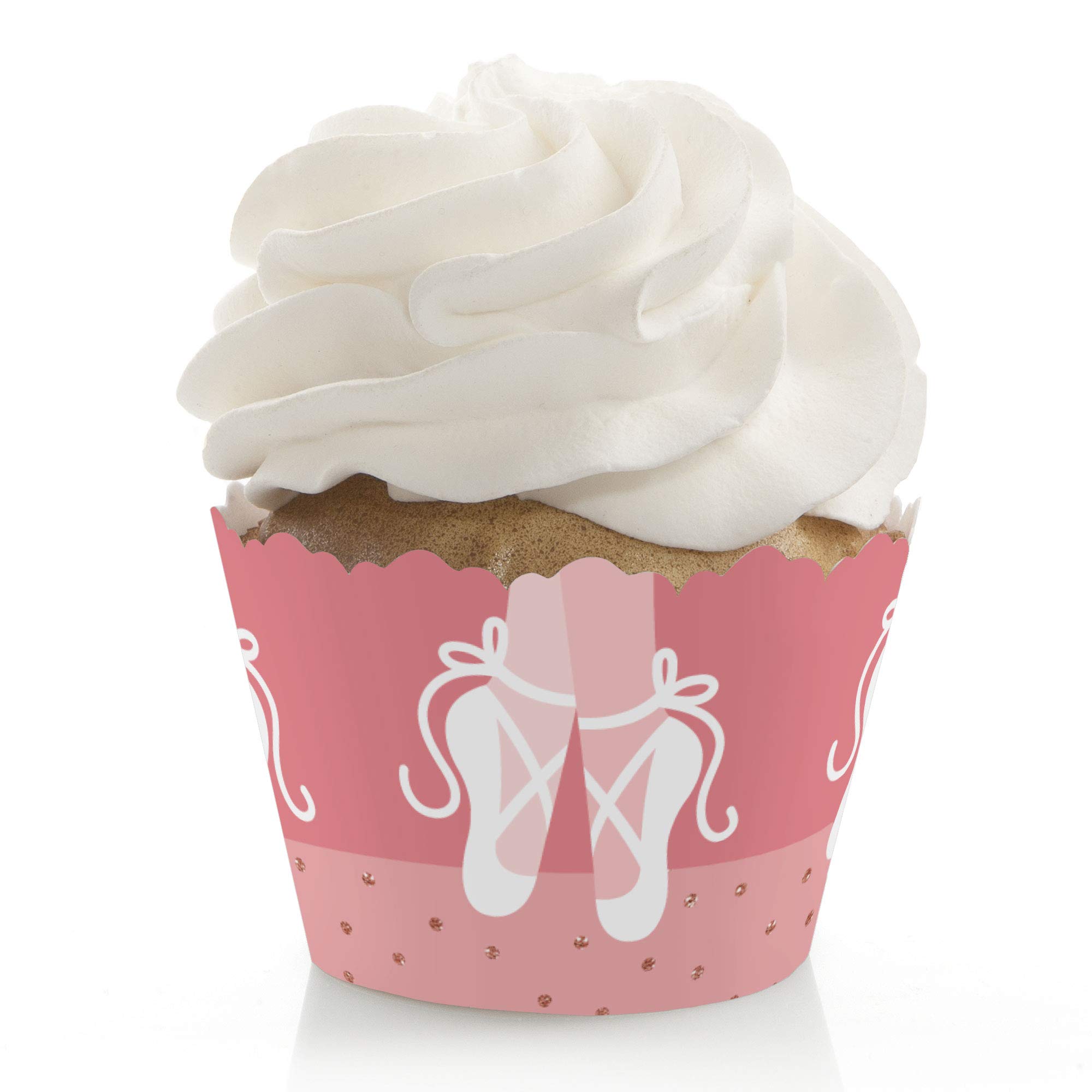 Big Dot of Happiness Tutu Cute Ballerina Ballet Birthday Party Decorations - 12-Pack Cupcake Wrappers for Baby Showers, Ballet Themed Parties & Princess Celebrations - Perfect for Birthday Cakes, Dessert Tables & Party Decor