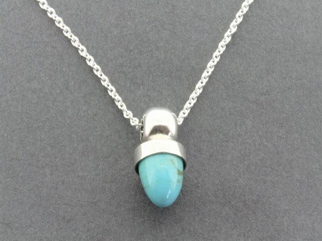 Turquoise Acorn Pendant Necklace for Women - Elegant Bohemian Jewelry Gift for Nature Lovers | Perfect for Casual Wear, Date Nights & Special Occasions