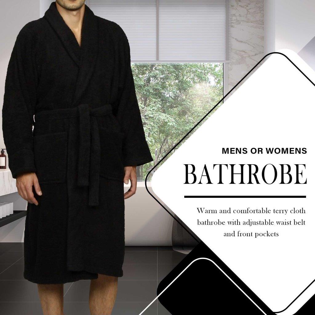 Premium Cotton Ultra Soft Terry Adult Unisex Lightweight Luxury Bathrobe - Spa, Hotel & Home Relaxation Wear for Men and Women