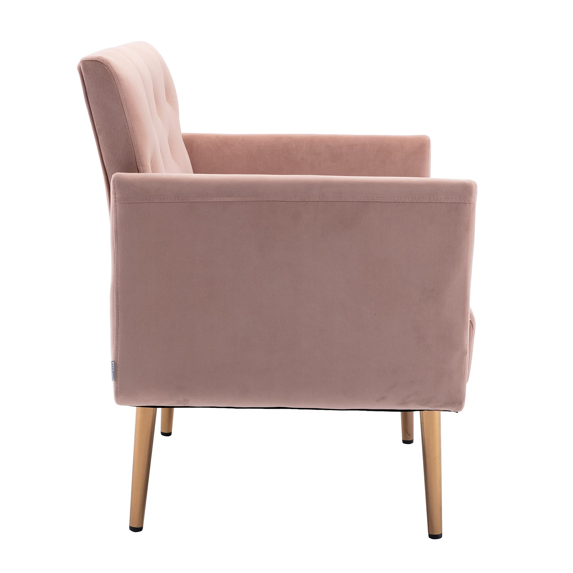 Luxury Velvet Accent Chair - Modern Tufted Upholstered Armchair for Living Room, Bedroom & Lounge - Comfy Single Sofa Chair with Wide Throne Design - Perfect for Reading, Relaxing & Home Decor (Pink) - Elegant Seating Solution for Apartments, Dorms & Office Spaces