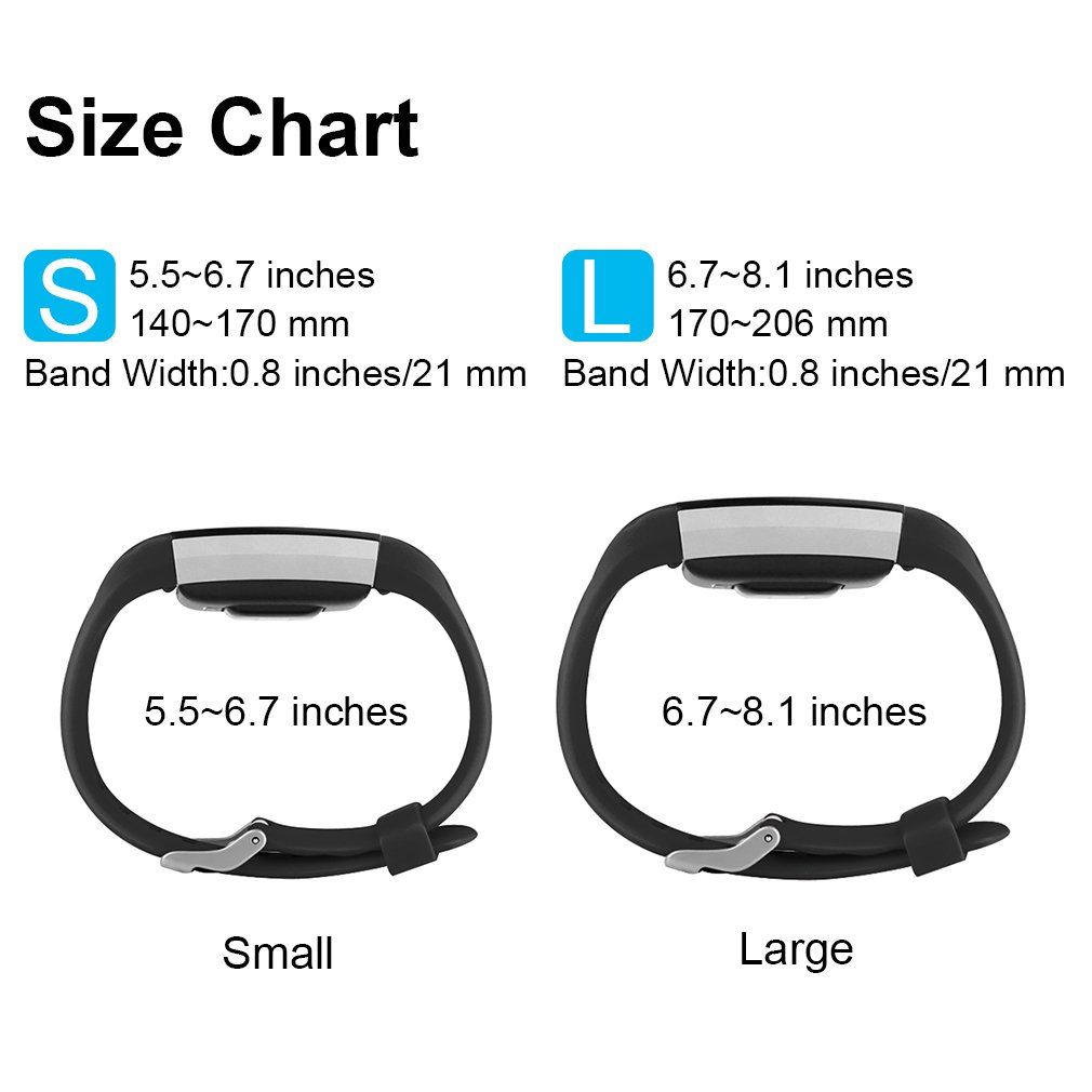 Fitbit Charge 2 Replacement Bands - Soft Silicone Strap for Workout & Daily Use