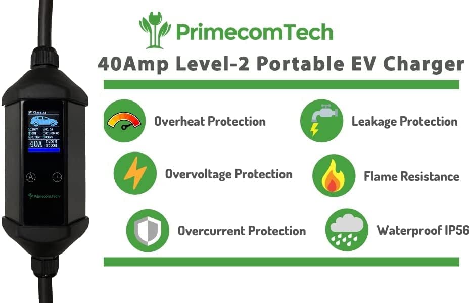 32A-40A NEMA 14-50 EV Charger for Tesla - 30ft/40ft/50ft - Home & Road Trip Charging