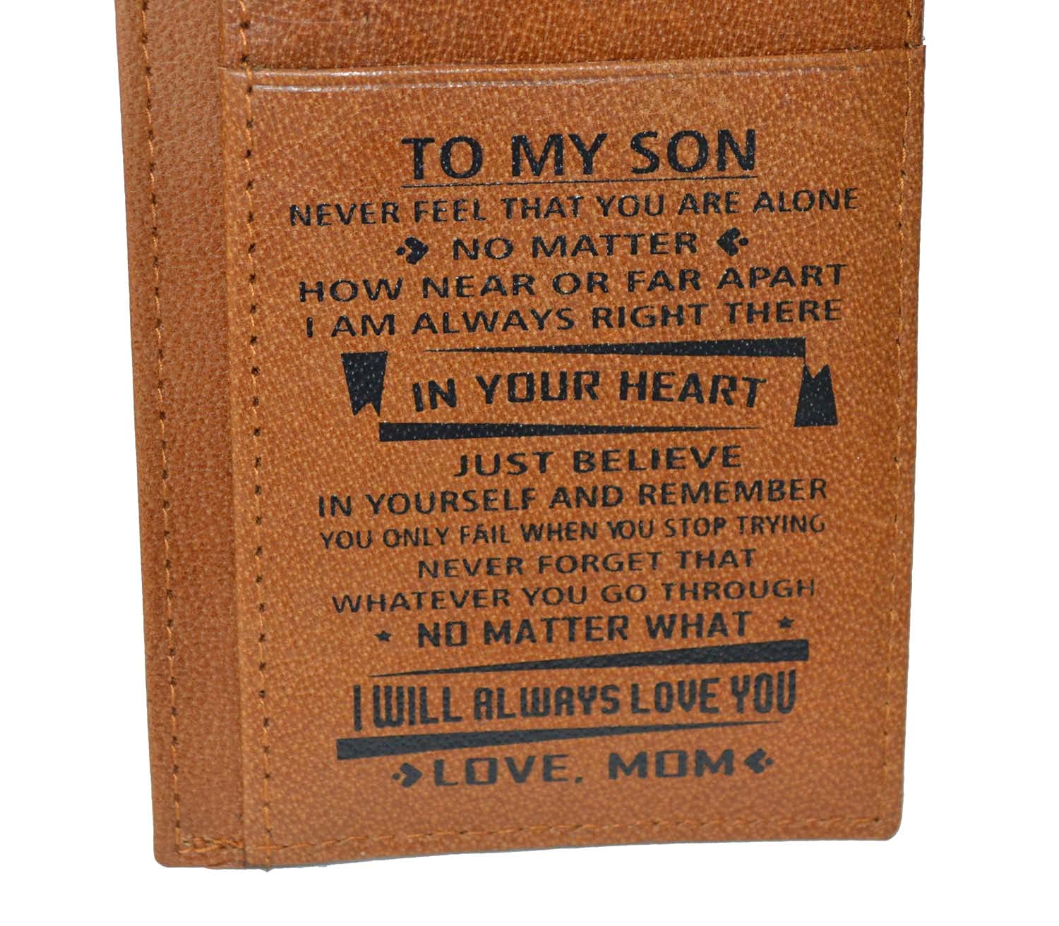 Genuine Leather Slim Credit Card Holder with ID Window - Perfect Gift for Son from Mom - Ideal for Travel & Daily Use