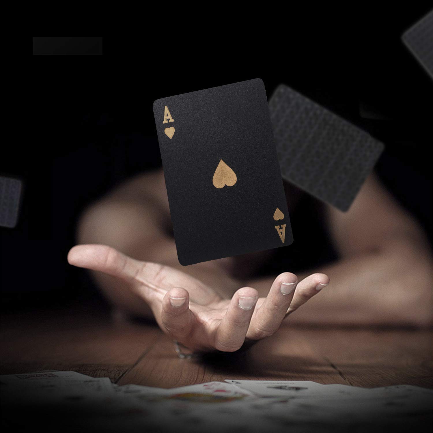 Professional Poker Playing Cards - Black Diamond Waterproof Plastic Standard Deck (1 Deck) | Casino Games, Poker Nights, Magic Tricks & Cardistry Practice