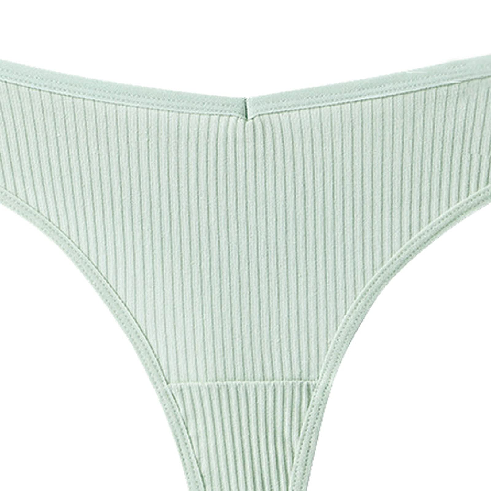 3 Pack Women's Seamless Cotton G-String Thong Panties - Stretch Invisible Bikini Underwear, Comfortable & Sexy Briefs in Green - Perfect for Daily Wear, Yoga, Workout and Intimate Occasions