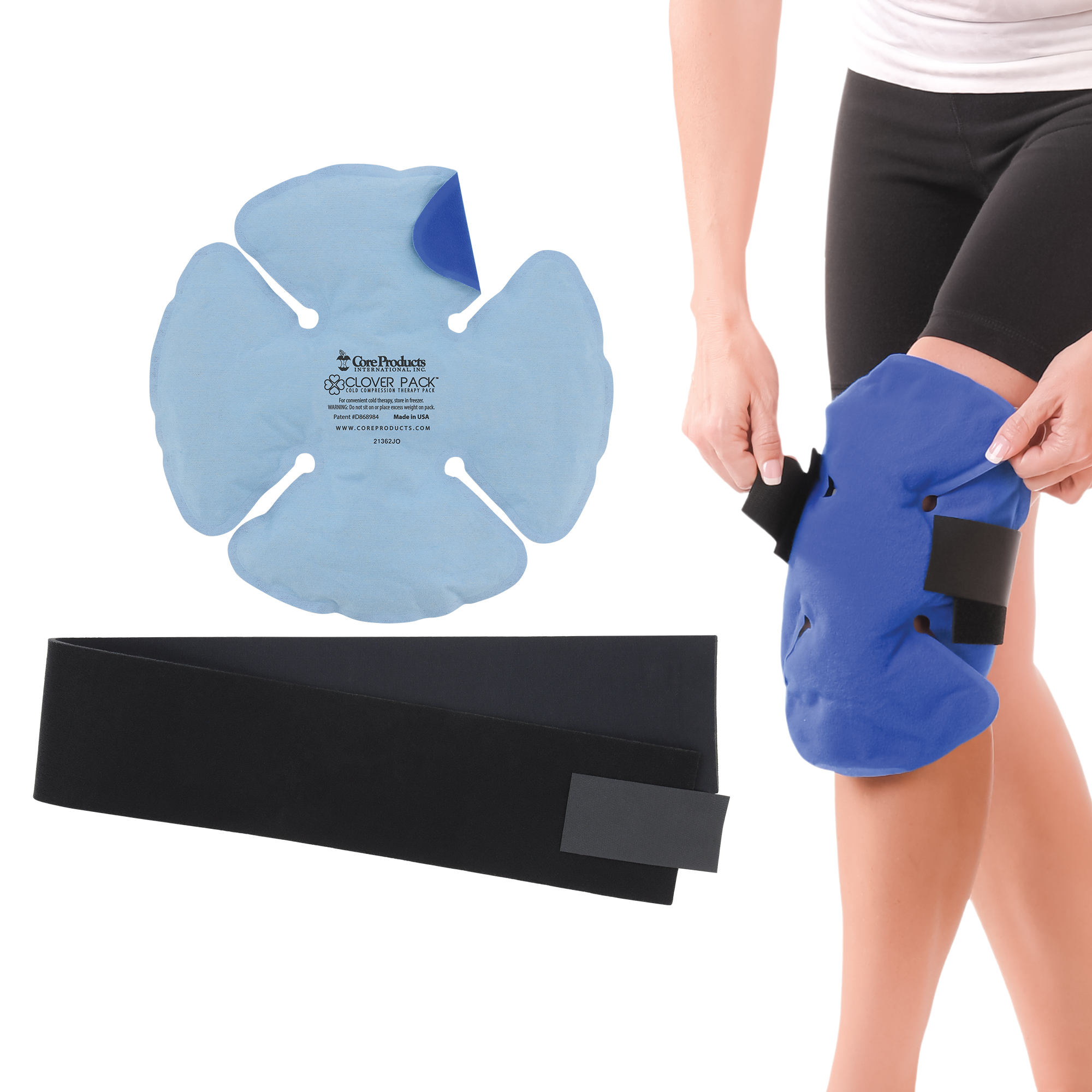 Clover Pack Cold Compression Therapy Pack - Reusable Gel Ice Pack for Pain Relief, Swelling, Injuries & Recovery - Perfect for Sports, Post-Surgery, Arthritis & Muscle Soreness