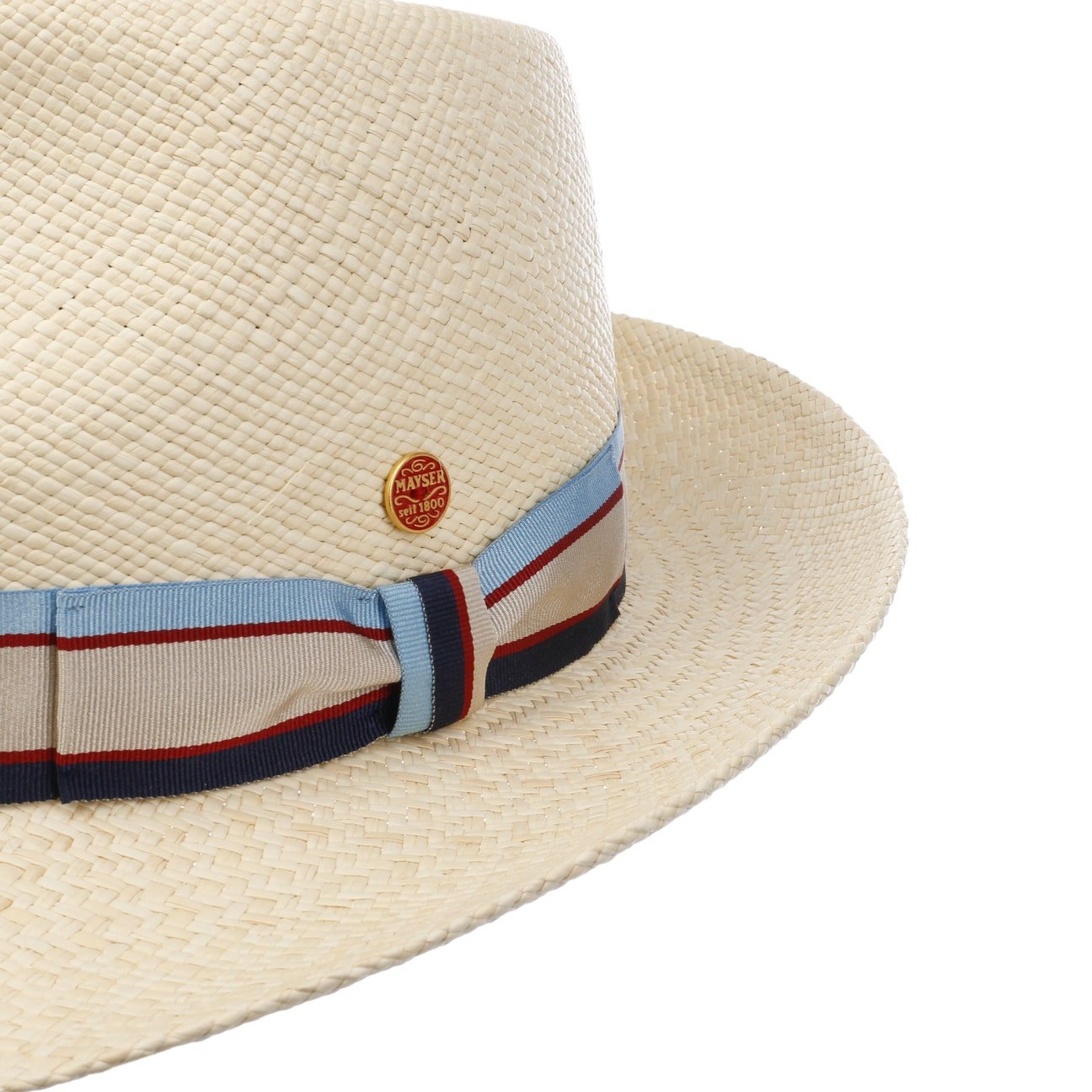 Stylish Manuel Stripes Panama Hat by Mayser - Breathable Summer Sun Hat for Men & Women - Perfect for Beach, Travel, and Outdoor Activities