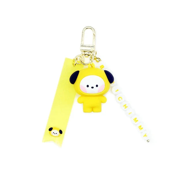 BT21 Chimmy Mini Figure Keychain - Customizable & Cute Character Keyring for BTS Fans, Gifts, and Backpacks