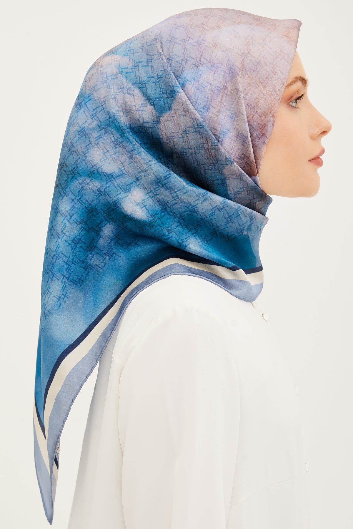 Armine Anggun Floral Print Silk Scarf - Elegant Women's Fashion Accessory for Parties, Weddings & Special Occasions