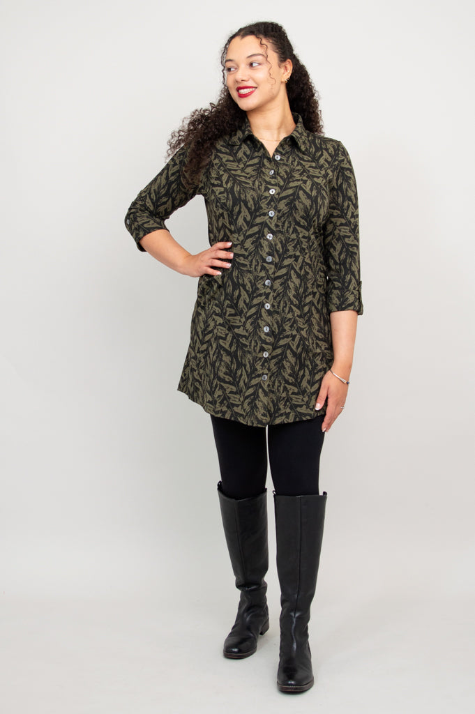 Charlie Tunic in Greenwood Bamboo Fabric - Women's Eco-Friendly Summer Top for Casual Wear & Beach Outfits