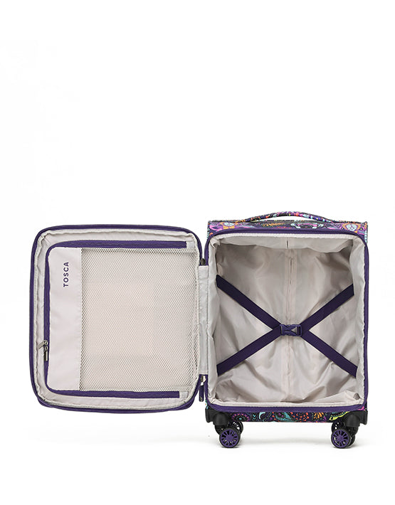 Tosca SO LITE AIR5055 55cm Lightweight Cabin Spinner Luggage with Paisley Design - Perfect for Air Travel & Weekend Getaways