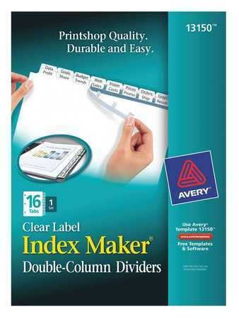Avery® Index Maker® Double-Column Clear Label Dividers 13150 - 8-Tab Organizer for Filing Systems, Office Supplies, and Document Management (7278213150) | Perfect for Binders, Folders, and Office Organization