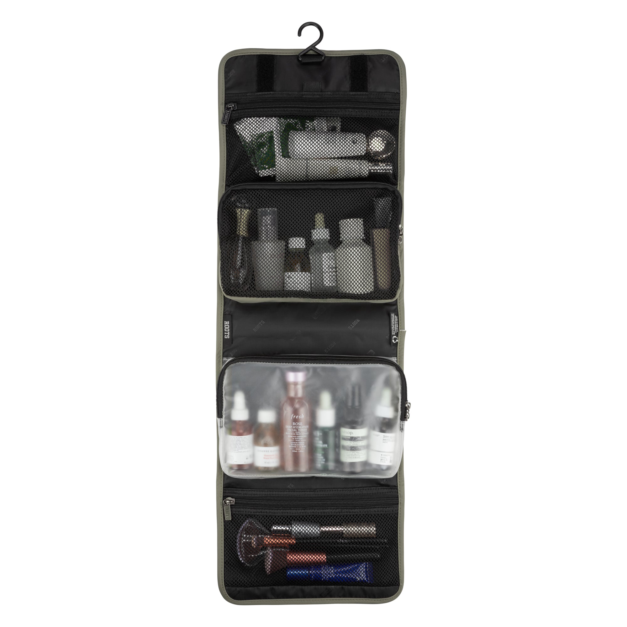 Premium Roots Travel Toiletry Bag - Waterproof Hanging Cosmetic Organizer for Men & Women - Perfect for Airplane, Gym, Camping & Business Trips