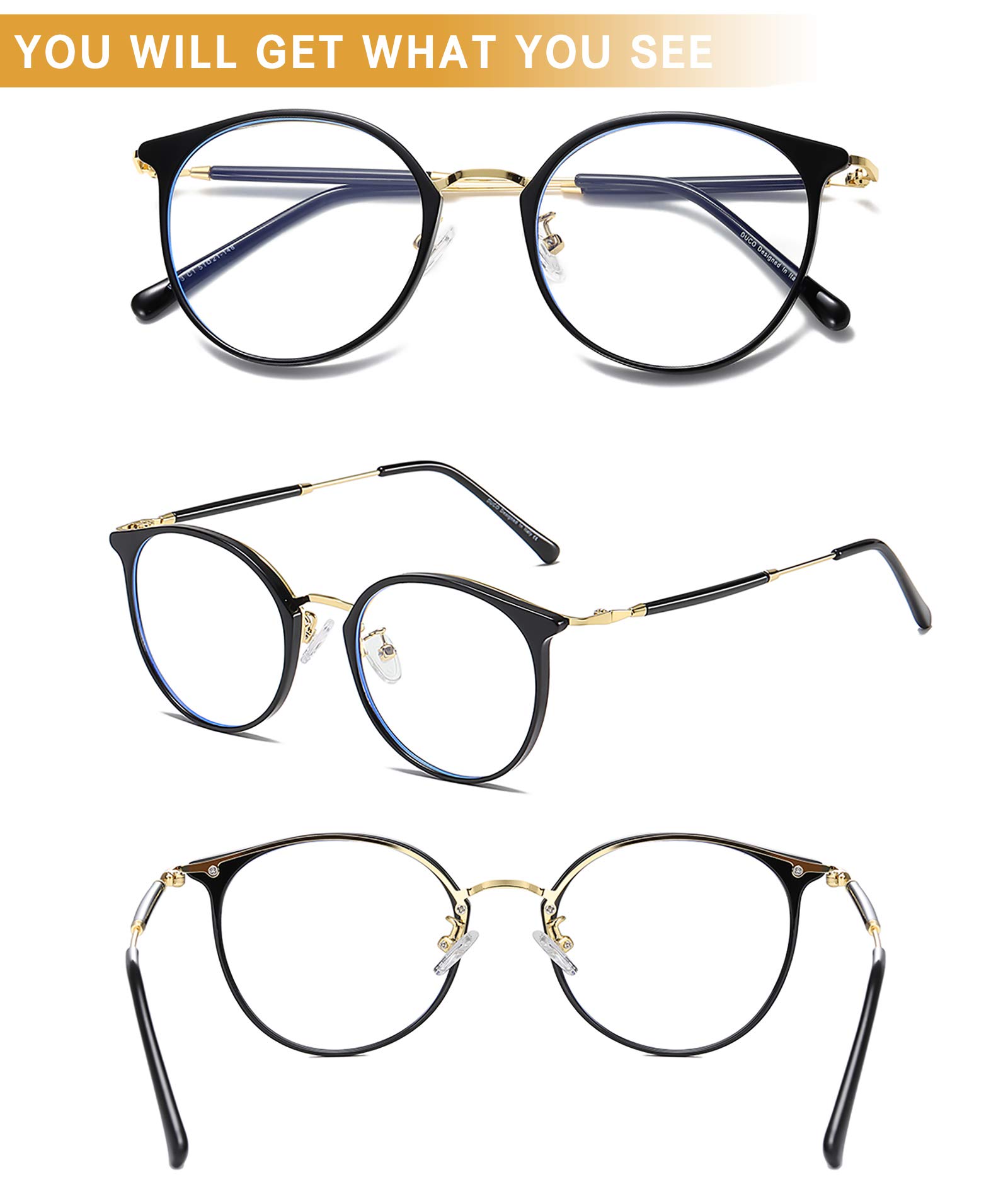 DUCO Blue Light Blocking Glasses for Women & Men - Computer & Gaming Eyewear