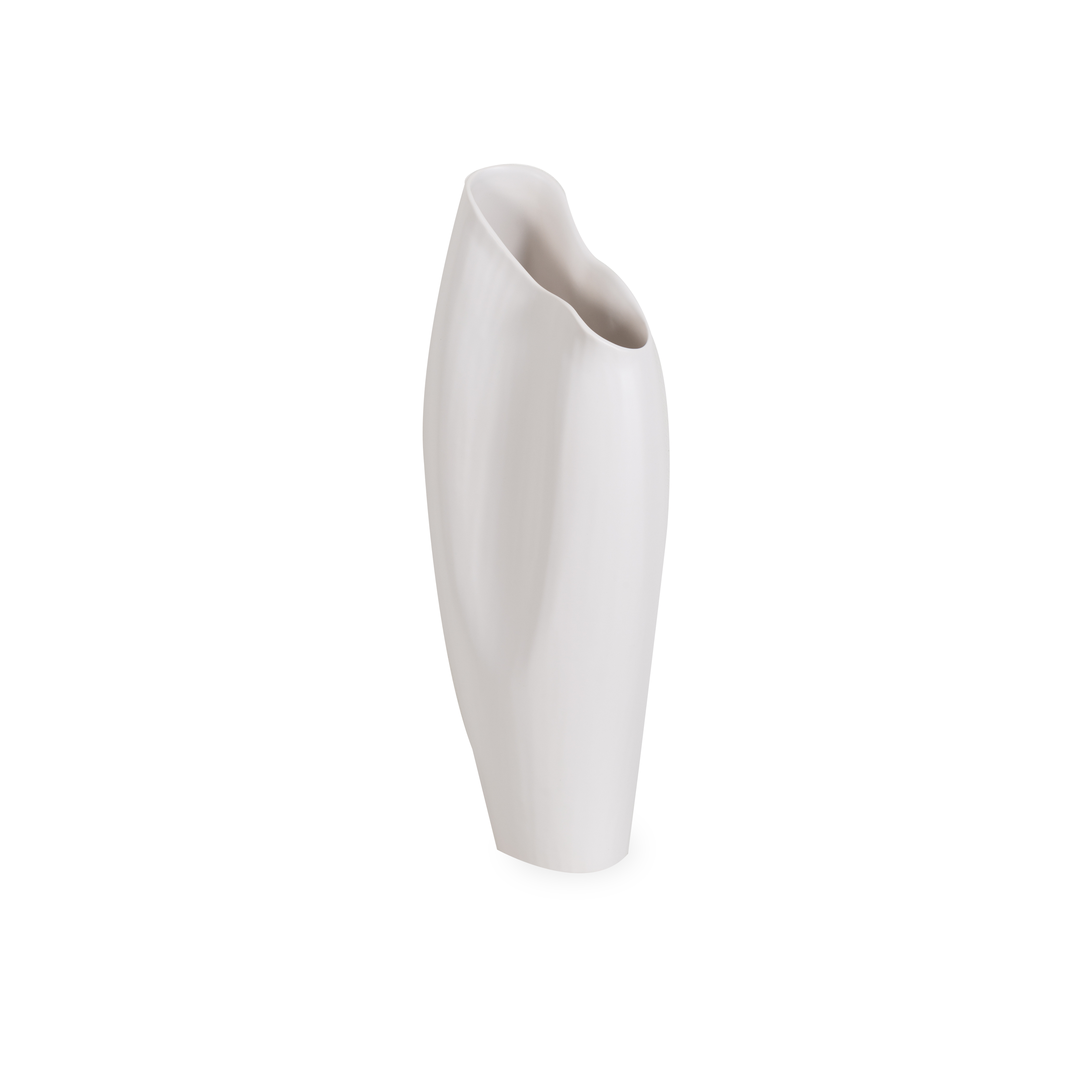 Elegant White Horn Vase - Modern Home Decor for Living Room, Dining Table & Wedding Centerpieces - Handcrafted Ceramic Flower Vase for Fresh & Artificial Floral Arrangements