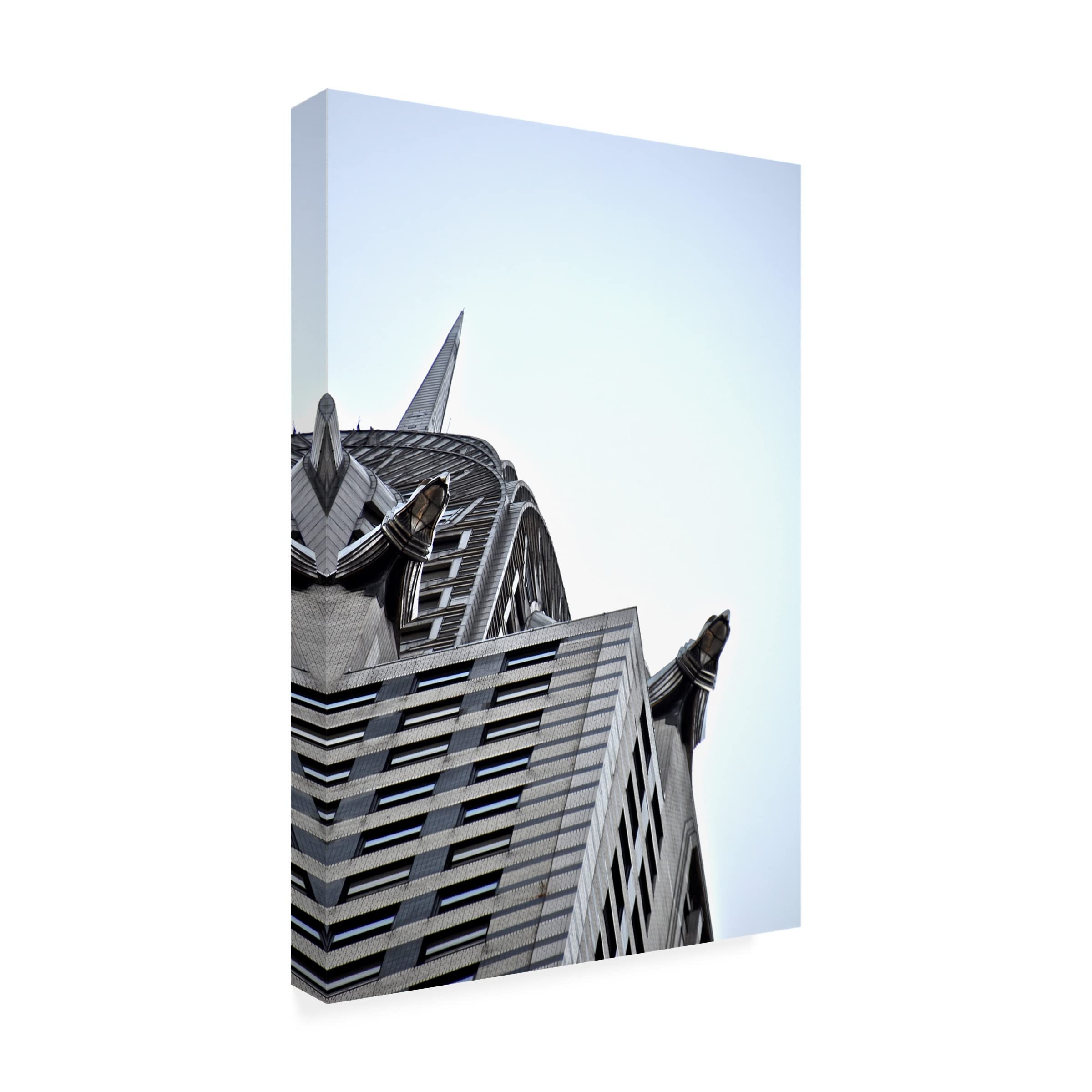 Blue Palomino 'Chrysher Building' Canvas Wall Art Print - New York City Skyline Decor for Living Room, Office & Bedroom