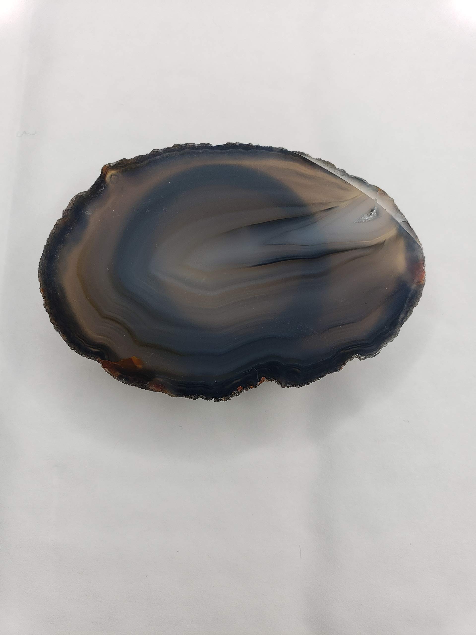 Black & Grey Agate Crystal Phone Grip - Anti-Slip Phone Holder with Adhesive for iPhone Samsung - Perfect for Work, Travel & Daily Use