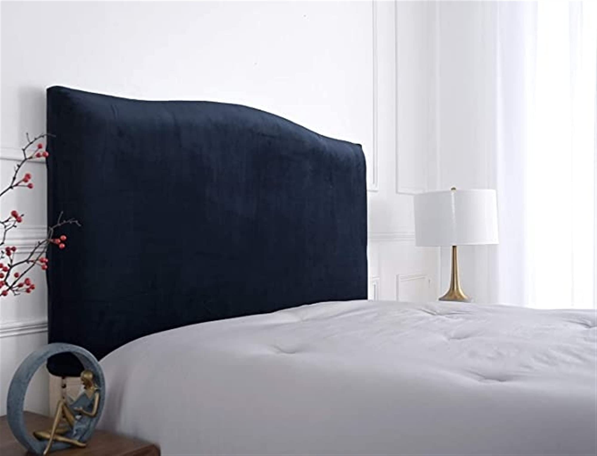 LUKKC Stretch Velvet Headboard Slipcover - Queen/Twin/King/Full Size Dustproof Protector for Upholstered Beds | Soft Bed Headboard Cover for Single & Double Beds | Perfect for Bedroom Makeover, Dust Protection & Furniture Refresh