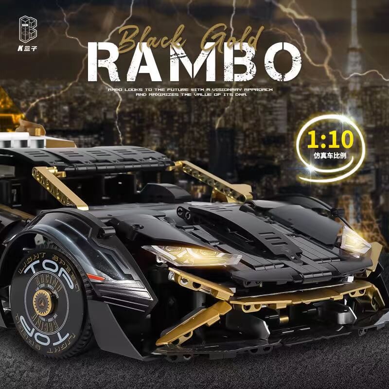 KBOX 10600 Black Gold Lamborghini Huracán STO 1:18 Scale Diecast Model Car - Premium Collectible for Car Enthusiasts & Gift for Adults - Perfect for Display, Home Decor, Office Desk & Car Collection Showcase