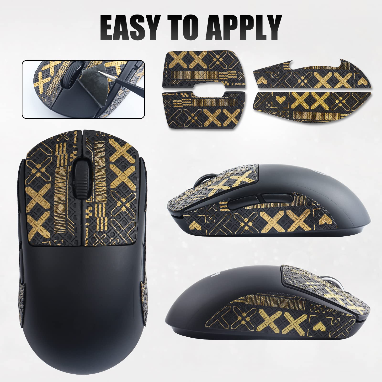 Hyekic Anti-Slip Grip Tape for Logitech G PRO X Superlight Wireless Gaming Mouse - Sweat Resistant, Easy Apply Self-Adhesive Design - Professional Mouse Upgrade Kit for Enhanced Control in FPS, MOBA & Esports Gaming