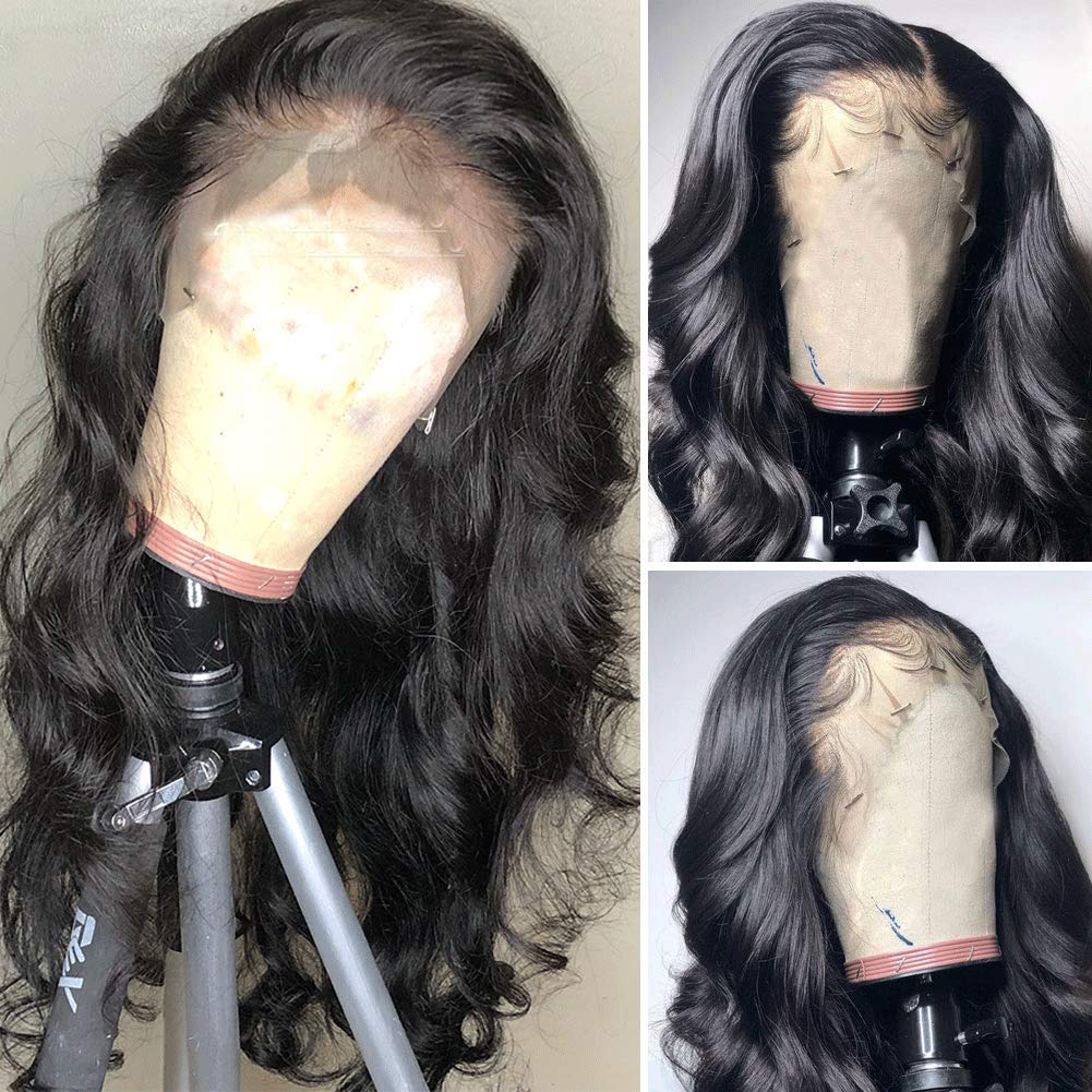 180% Density 9A Remy Brazilian Human Hair Body Wave Wig for Black Women - Small Cap with Baby Hair & Pre-Plucked 360 Lace Frontal | 12