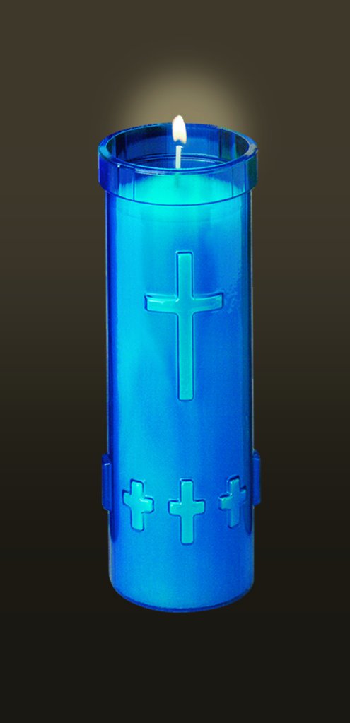15-Pack Free Standing Devotional Candles in Blue - Perfect for Religious Ceremonies, Home Altars & Spiritual Meditation