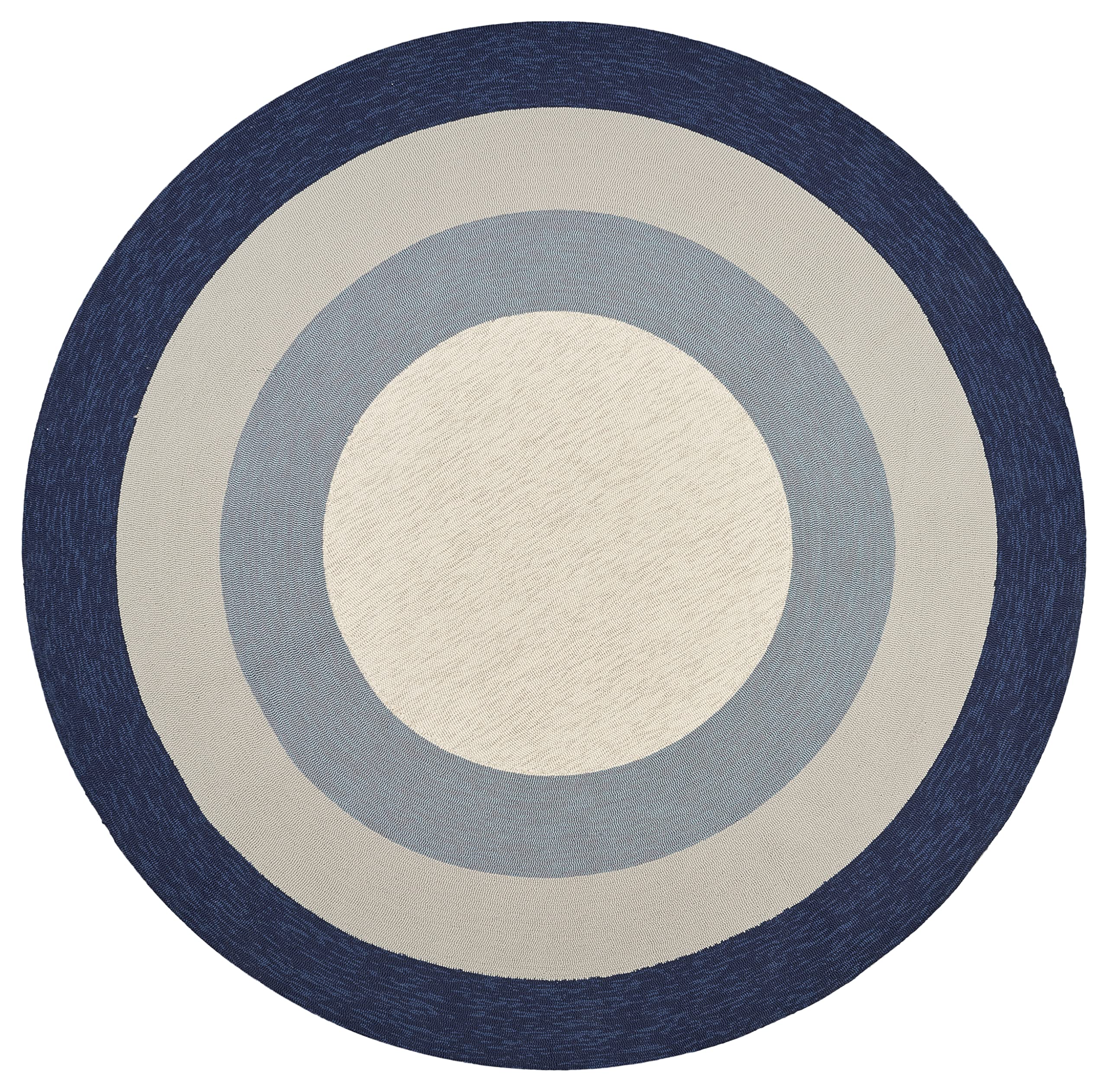 7' Round Slate and Navy Area Rug - Soft Non-Slip Living Room Carpet for Bedroom, Dining Room, and Home Decor
