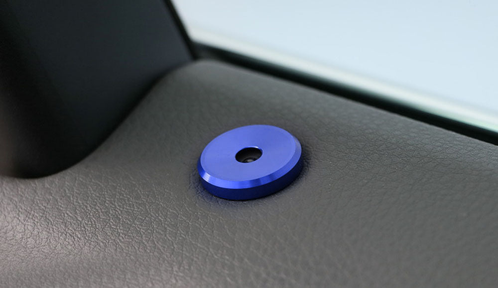 Blue Decorative Door Lock Secure Indicator Light Caps for Porsche Cayenne Panamera Macan - Enhance Security & Style for Luxury SUVs