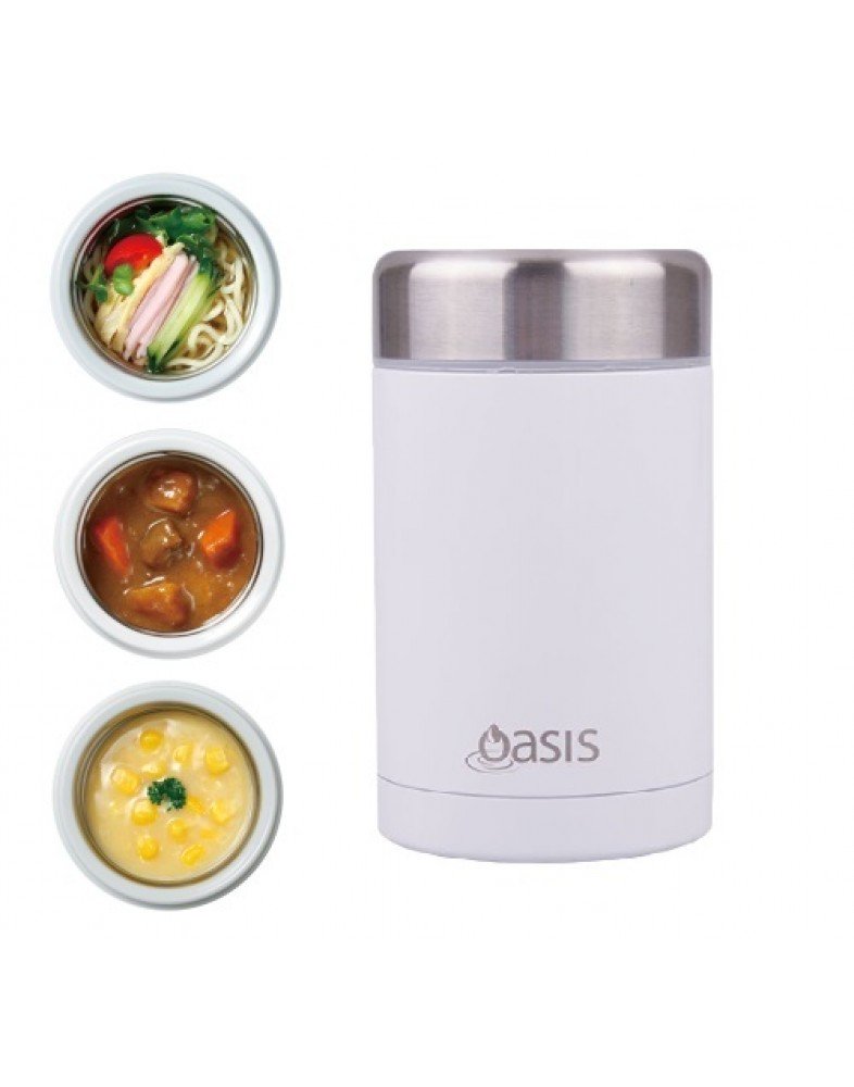 Oasis Insulated Food Flask 450ml Navy - Leak Proof Stainless Steel Lunch Container for Hot & Cold Meals - Perfect for Office, School, Picnics & Outdoor Activities