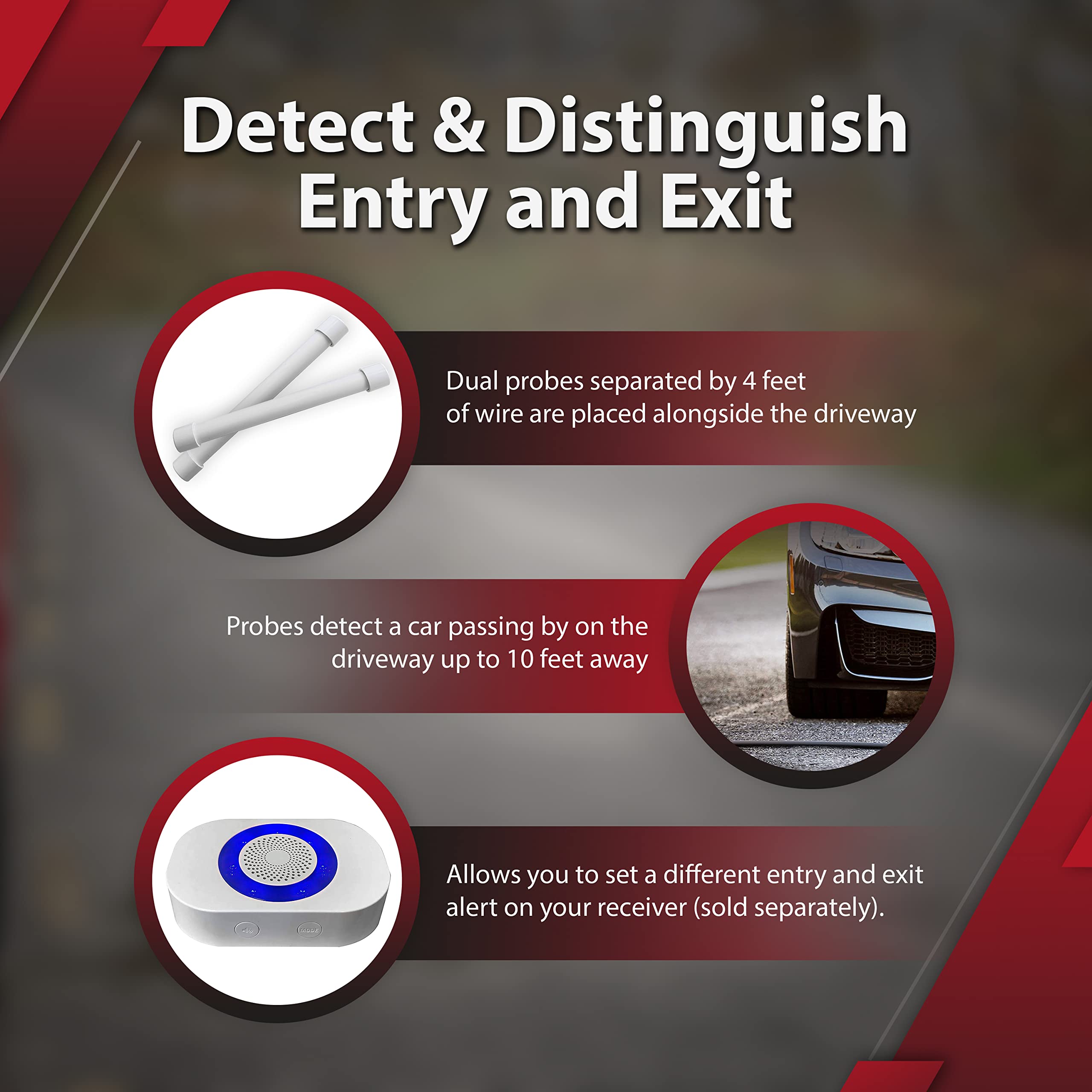 Dakota Alert DAPT-4000 Wireless Driveway Alarm System - 1 Mile Long Range Weatherproof Outdoor Vehicle Detector with Directional Sensor | Perfect for Home Security, Driveway Monitoring & Outdoor Property Protection