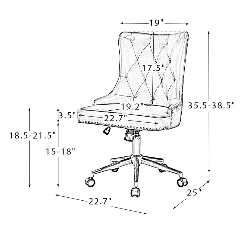 Euander Vegan Leather Office Chair - Ergonomic Desk Chair for Home & Work - Comfortable & Durable for Long Hours Sitting
