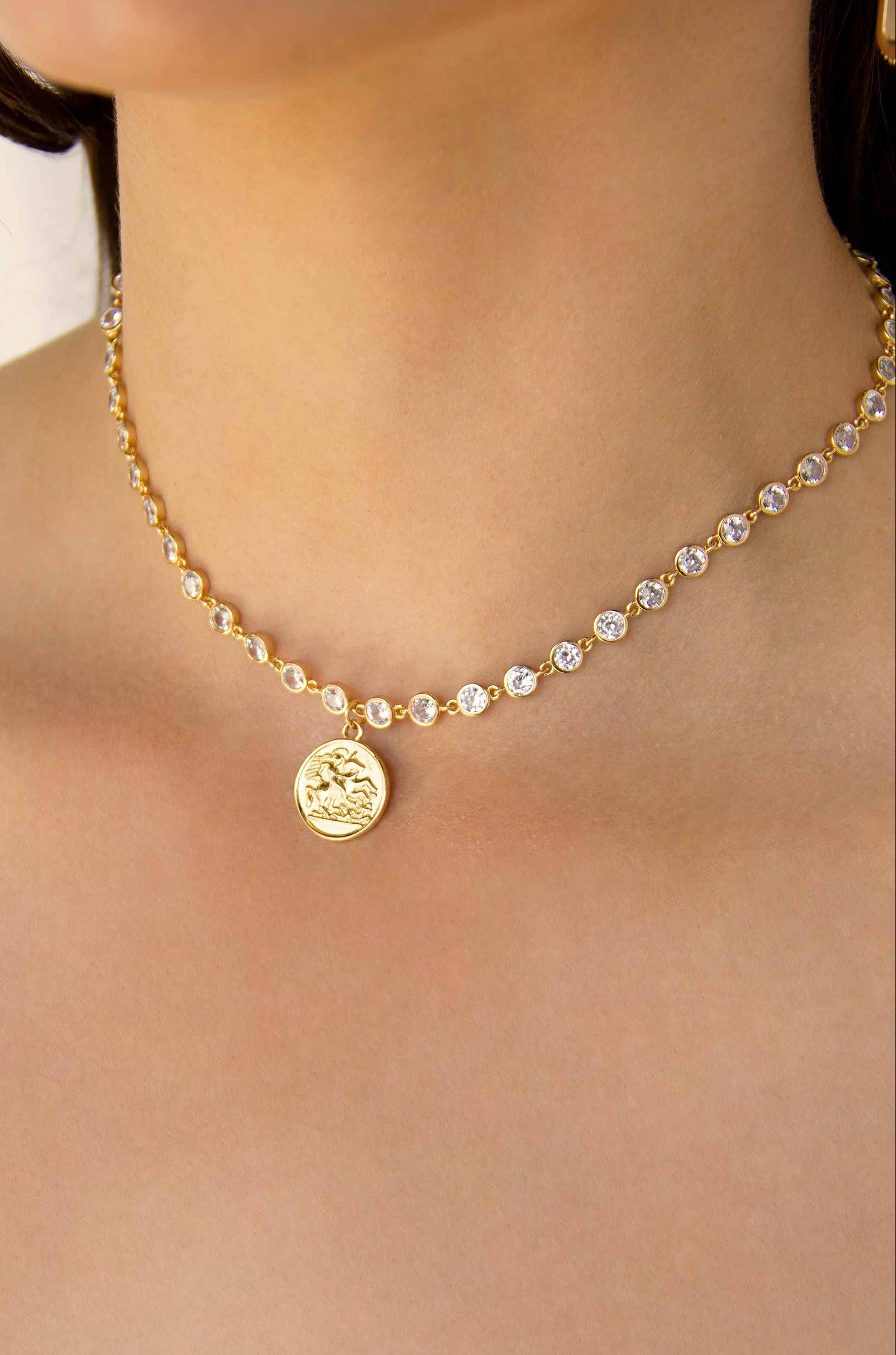 Destination Anywhere Crystal Chain Necklace - Elegant Dainty Jewelry for Women, Perfect for Parties, Weddings & Everyday Wear