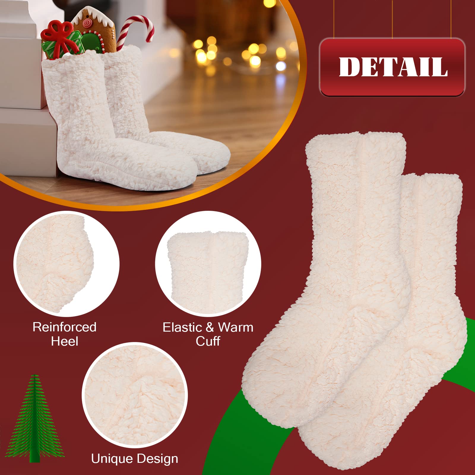 Women's Thick Fluffy Slipper Socks - Non-Slip Winter Warm Fuzzy House Socks for Indoor & Outdoor Use - Perfect for Lounging, Yoga, and Cold Weather Comfort