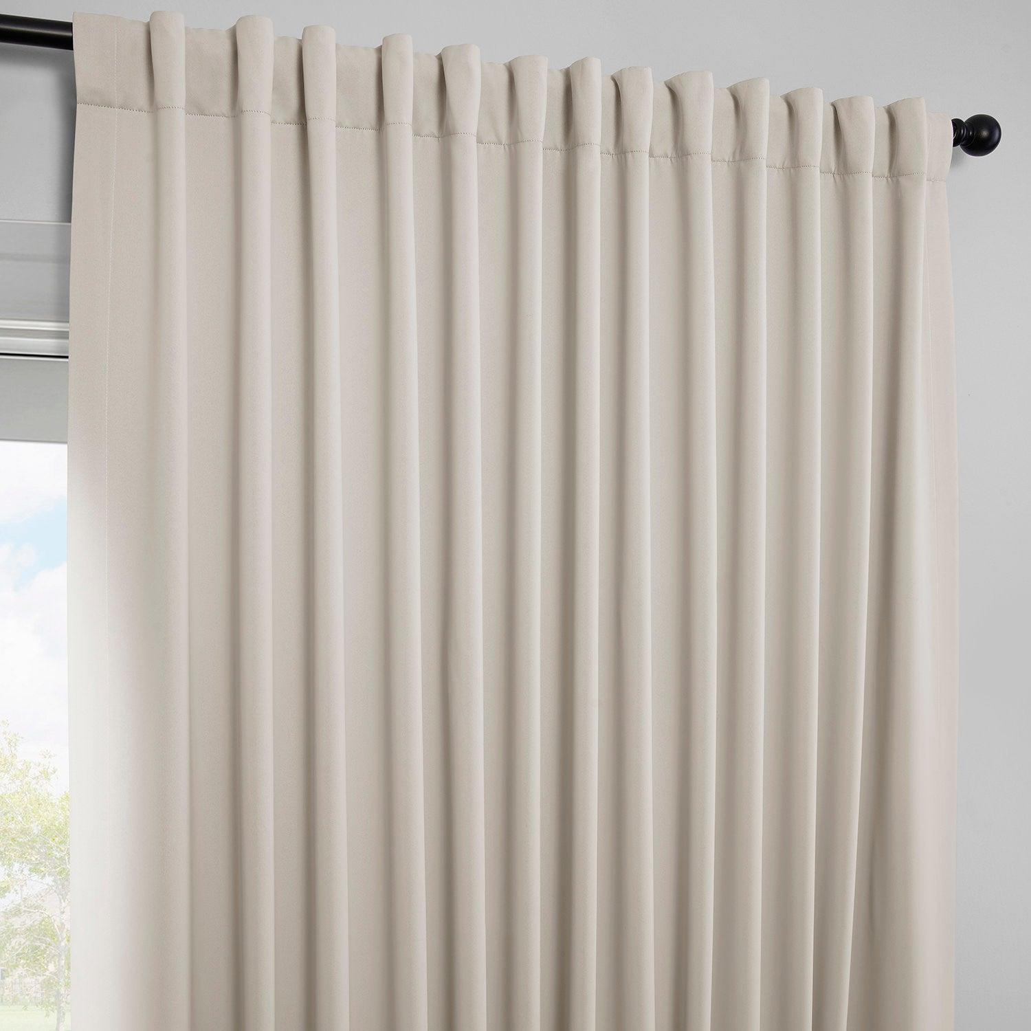 Alabaster Beige Extra Wide Blackout Curtains for Bedroom - 100% Room Darkening Window Drapes for Better Sleep & Light Control
