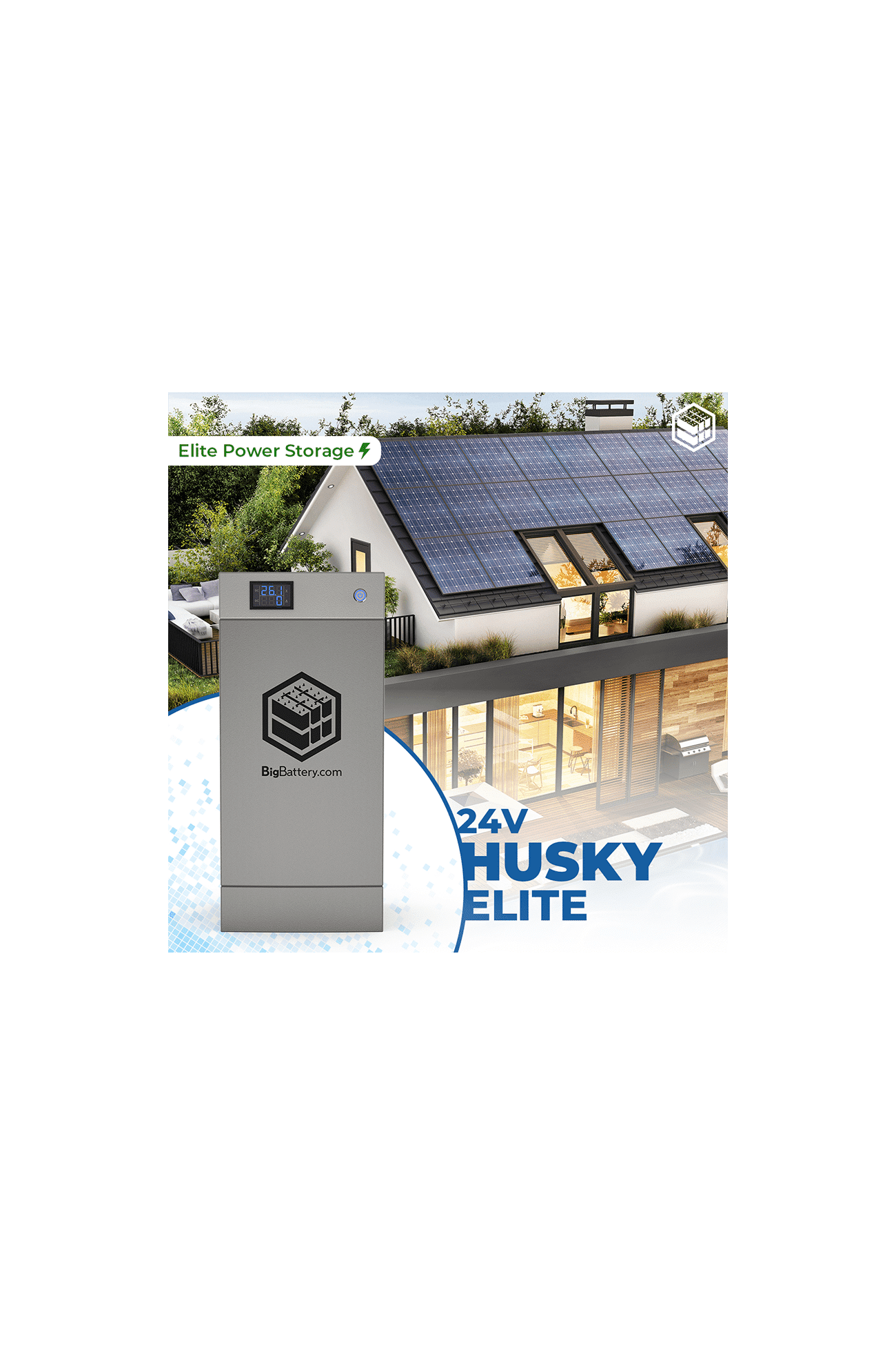 24V 3x HUSKY ELITE LiFePO4 Battery - 648Ah 18kWh Deep Cycle Lithium Battery for Solar Power, RV, Marine & Off-Grid Applications