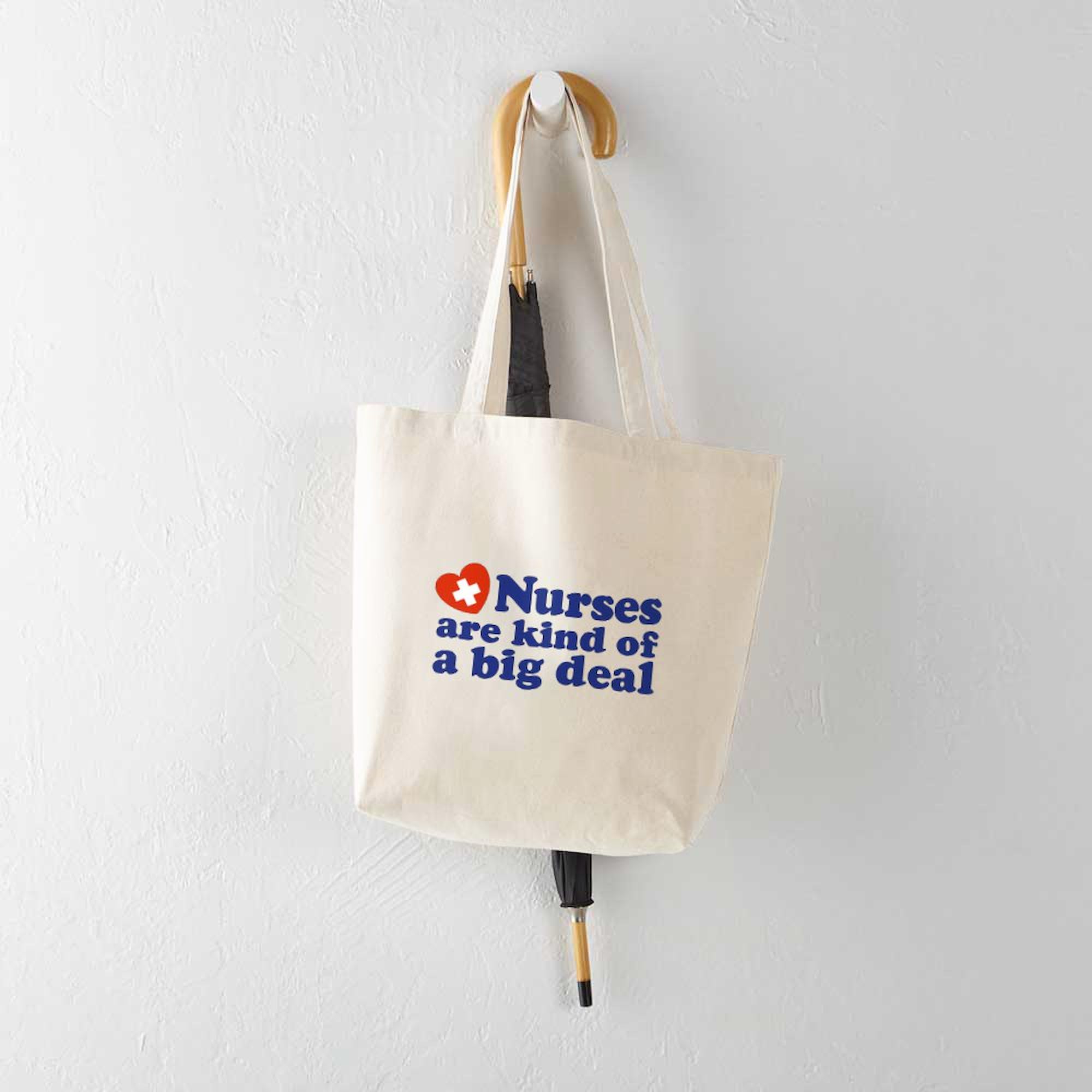 Cute Nurse Tote Bag - Natural Canvas Reusable Shopping Bag for Nurses, Medical Professionals & Healthcare Workers - Perfect for Work, Groceries & Everyday Use
