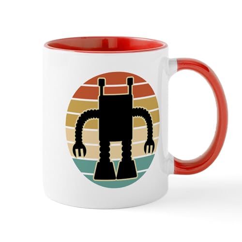 White/Red Inside - Robotics Vintage Robot Mugs